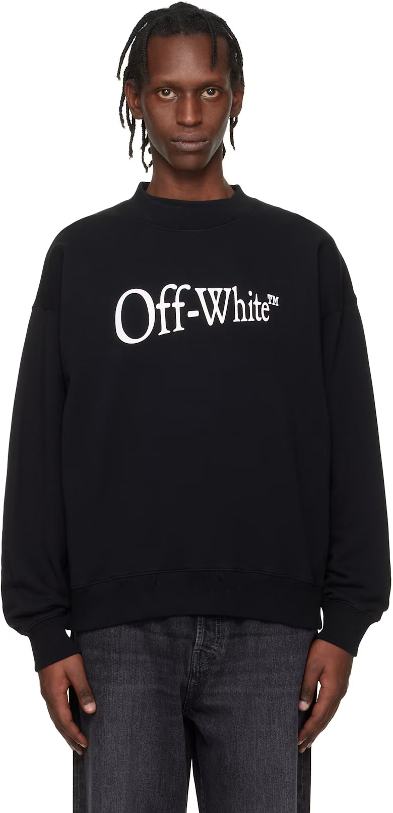 OFF-WHITE BLACK RUN ARROW SKATE CREWNECK SWEATSHIRT