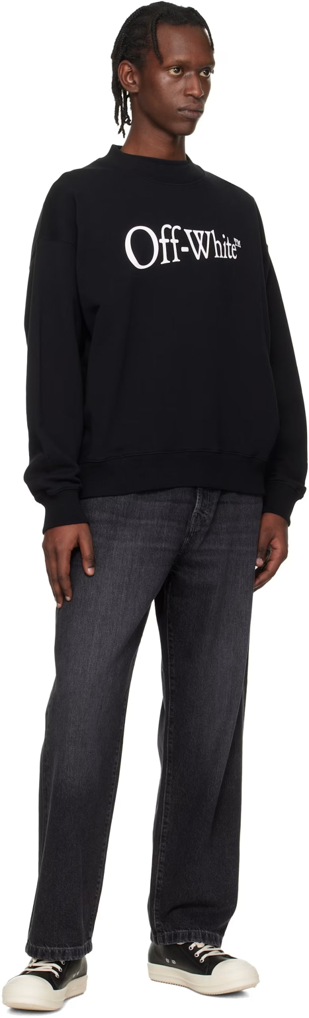 OFF-WHITE BLACK RUN ARROW SKATE CREWNECK SWEATSHIRT