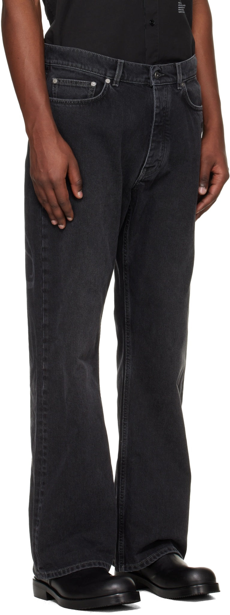 OFF WHITE BLACK SCRIPT LOGO 90S SKATE JEANS