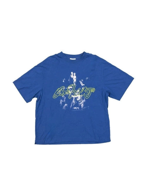 OFF WHITE BLUE SCRIPT MARY SKATE T SHIRT BLUE OFF-WHITE The Hype Company