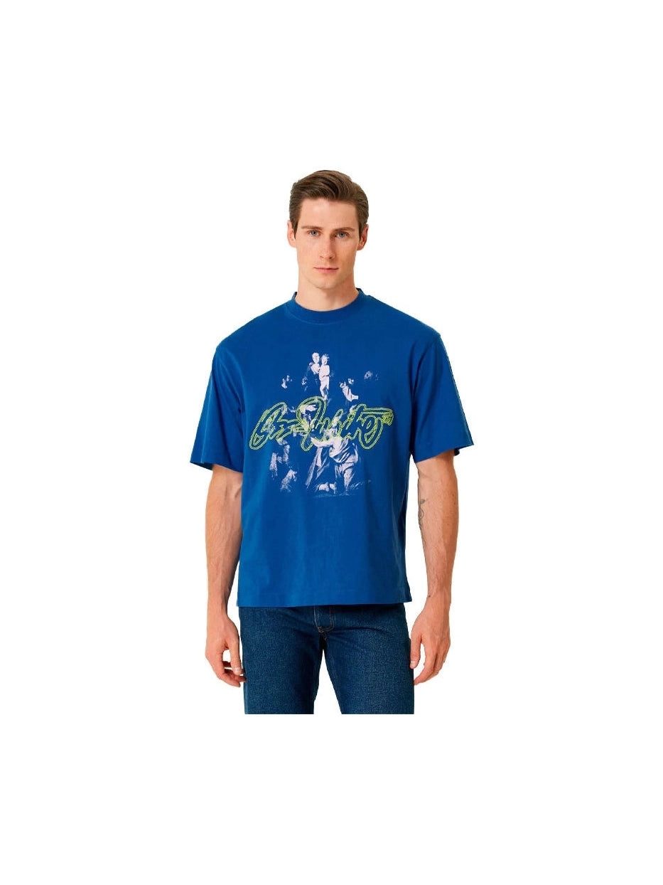 OFF WHITE BLUE SCRIPT MARY SKATE T SHIRT BLUE OFF-WHITE The Hype Company