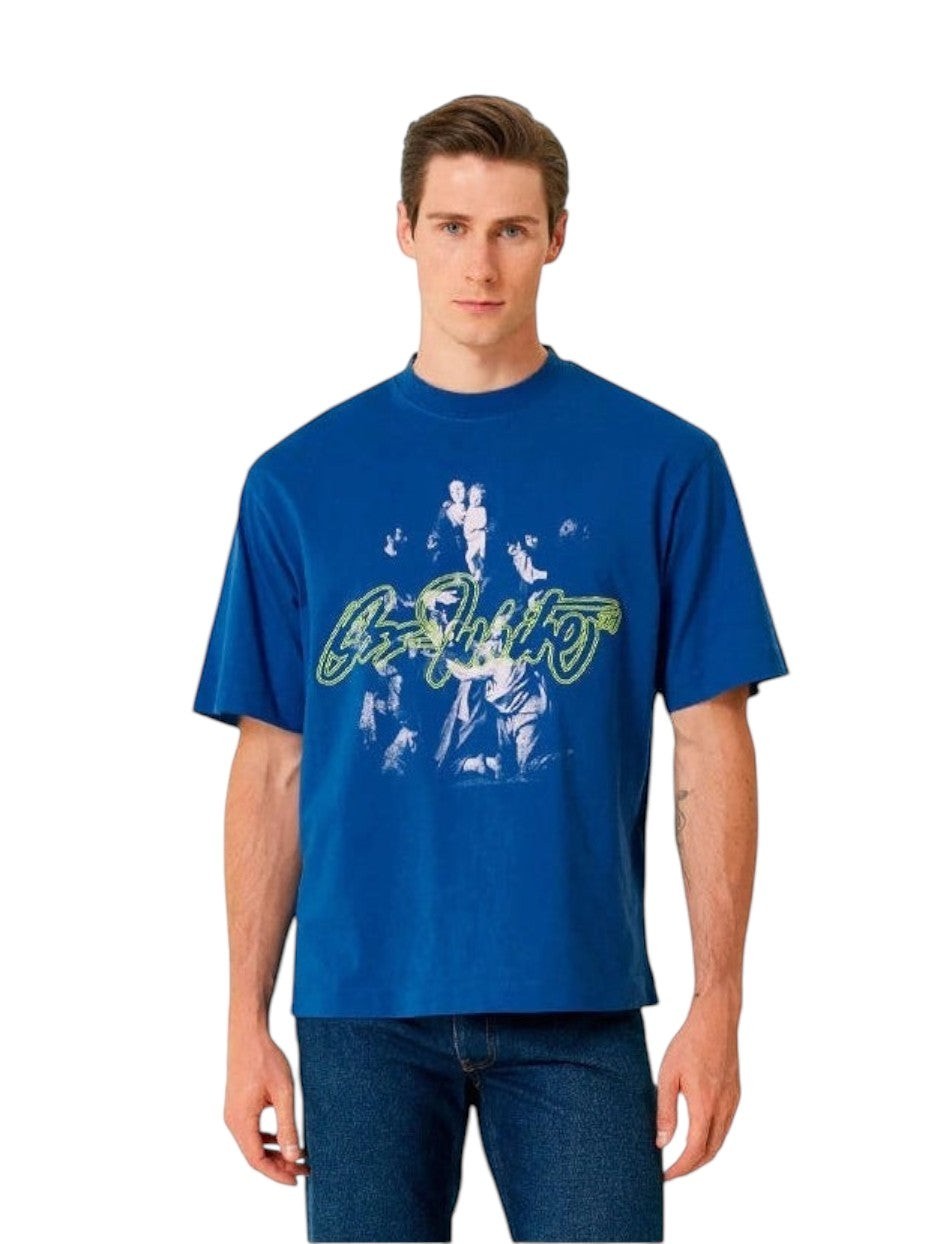 OFF WHITE BLUE SCRIPT MARY SKATE T SHIRT BLUE OFF-WHITE The Hype Company