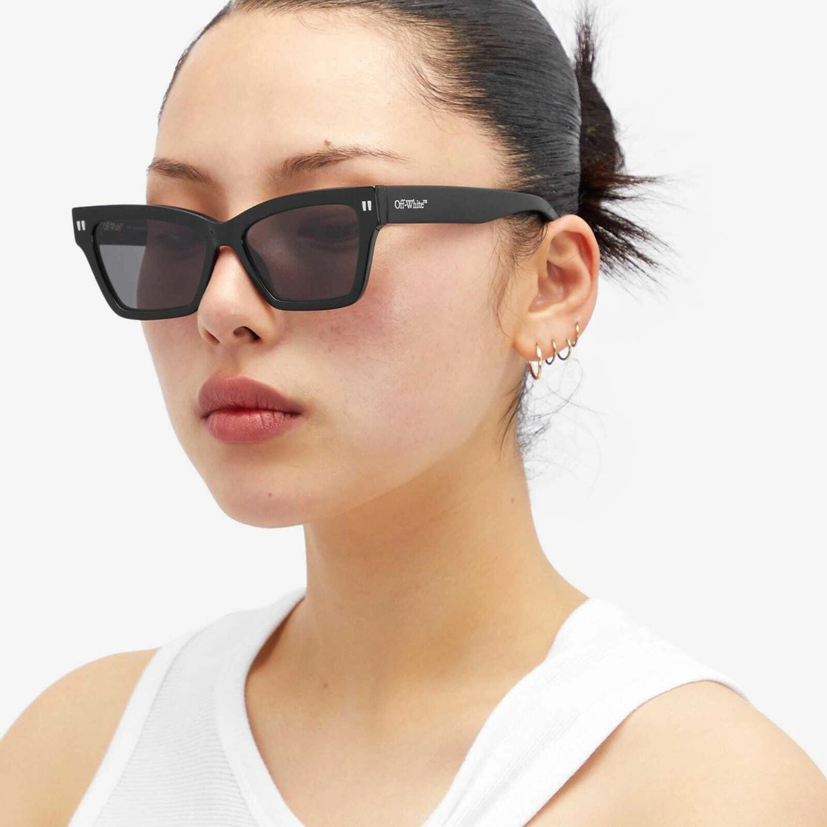 OFF-WHITE CINCINNATI SQUARE SUNGLASSES BLACK/DARK GREY