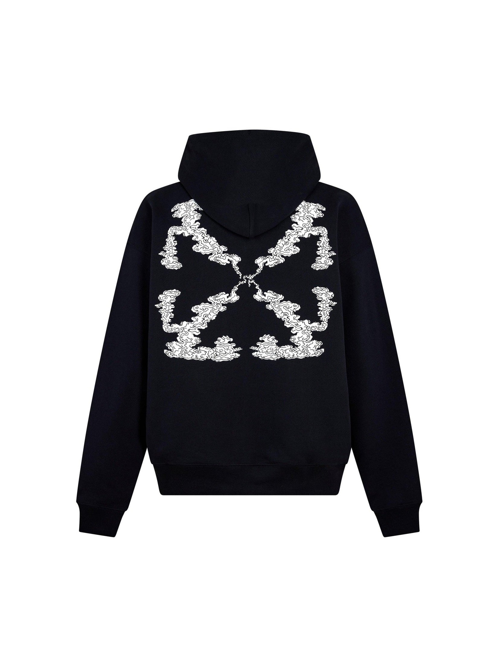 OFF WHITE CLOUD ARROW SKATE HOODIE BLACK WHITE