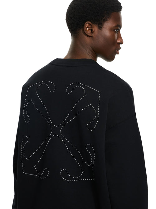 OFF WHITE DOTTED ARROW DIAGONAL SKATE SWEATSHIRT BLACK WHITE