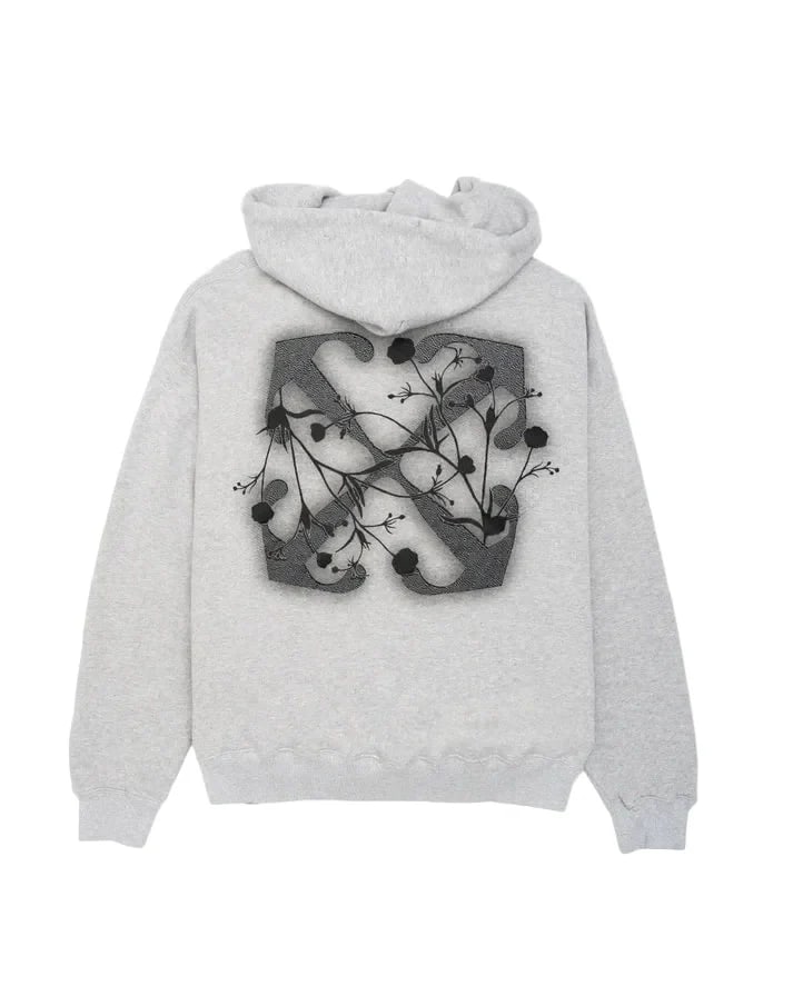 OFF WHITE FLOWER ARROW SKATE GREY HOODIE