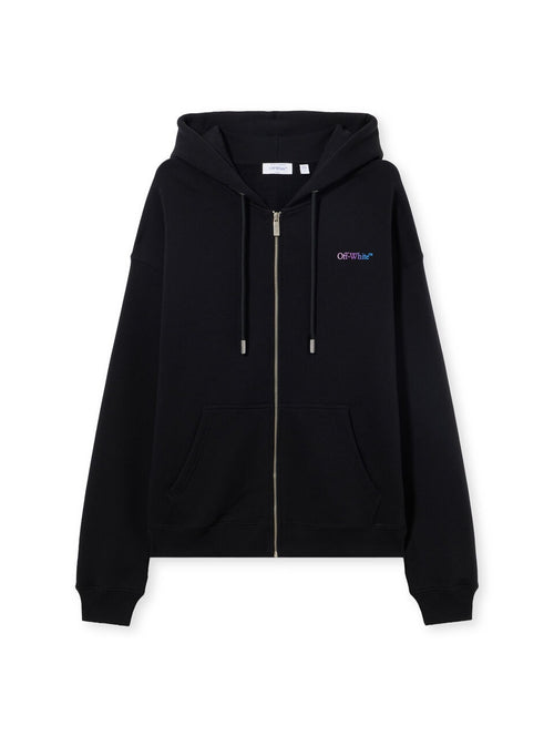 OFF WHITE GRADIENT FULL ZIP HOODIE BLACK