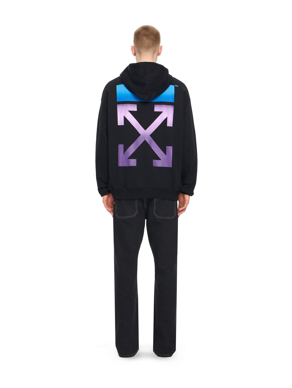 OFF WHITE GRADIENT FULL ZIP HOODIE BLACK