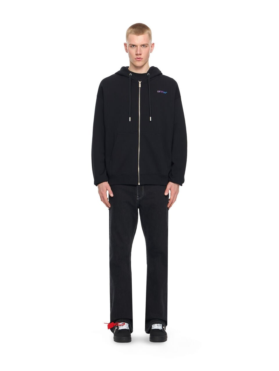 OFF WHITE GRADIENT FULL ZIP HOODIE BLACK