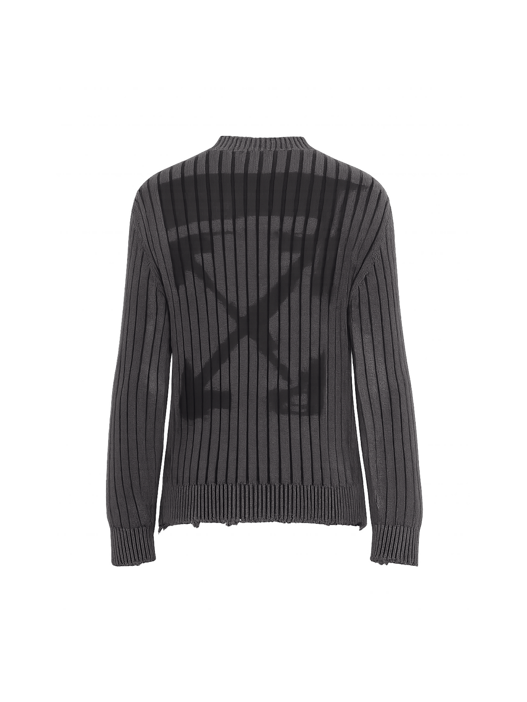 OFF-WHITE GRAY INK ARROW RIB KNIT CREWNECK