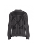 OFF-WHITE GRAY INK ARROW RIB KNIT CREWNECK