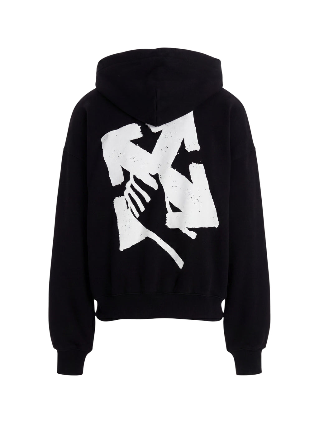 Sudadera negra con capucha The Hype Company con estampado de flechas y manos blancas en la espalda