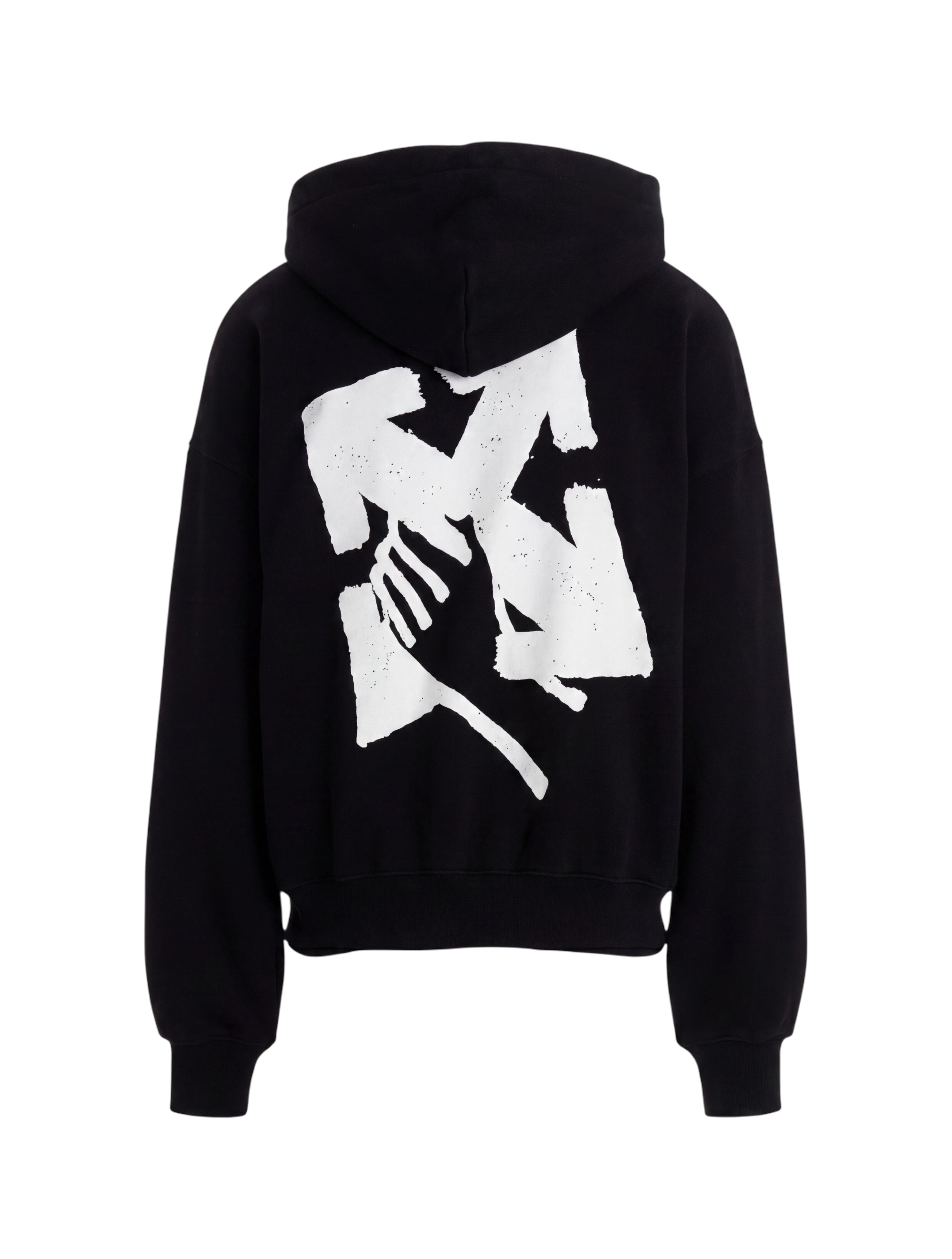 Sudadera negra con capucha The Hype Company con estampado de flechas y manos blancas en la espalda