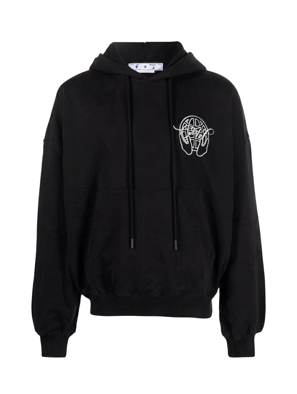 Sudadera negra con capucha The Hype Company con estampado de manos y globo terráqueo en el pecho
