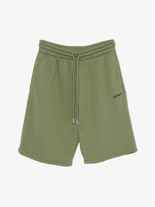 OFF-WHITE HELVETICA LOGO SWEATSHORT ARMY GREEN BLACK OFF-WHITE The Hype Company