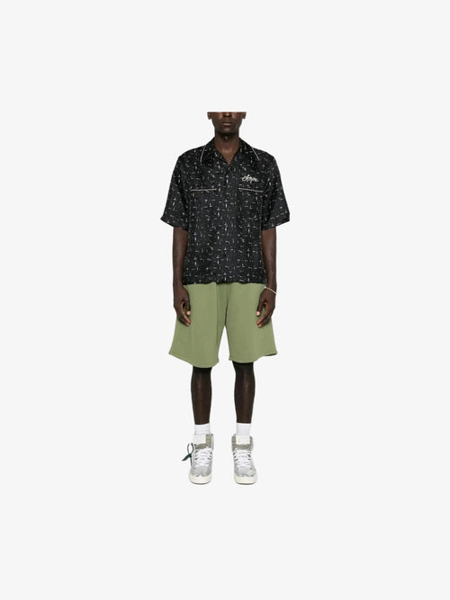 OFF-WHITE HELVETICA LOGO SWEATSHORT ARMY GREEN BLACK OFF-WHITE The Hype Company