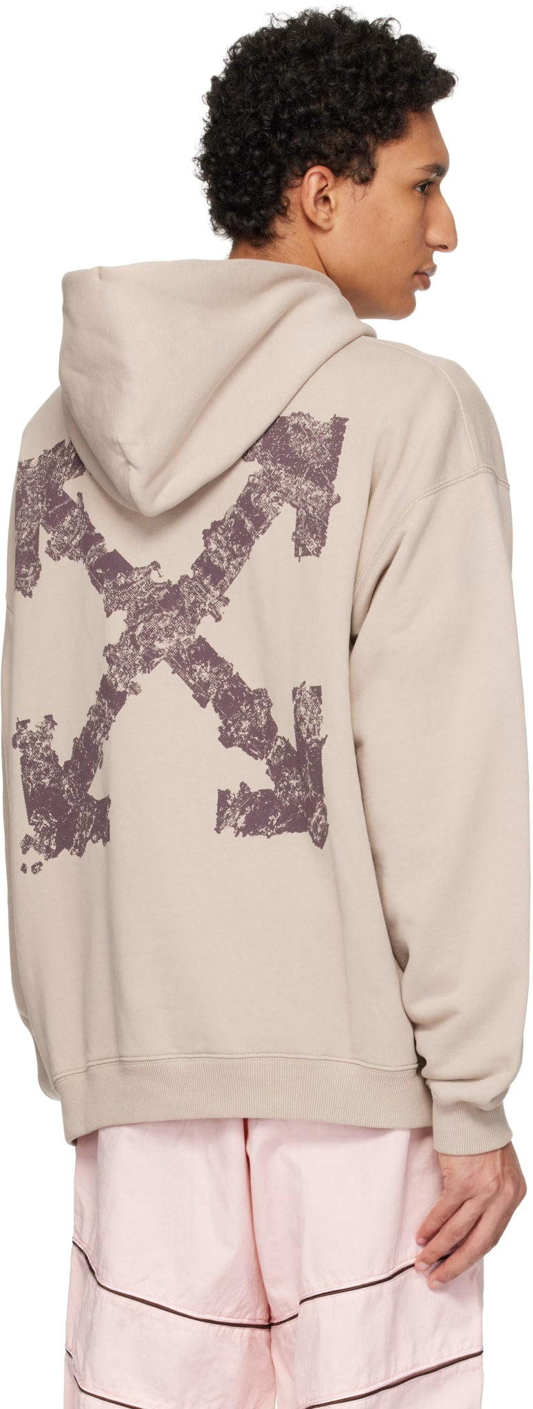 OFF WHITE HERALDIC  BEIGE ARROW SKATE HOODIE
