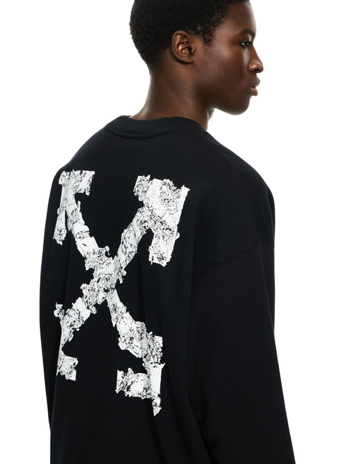 OFF WHITE HERALDIC CREWNECK BLACK ARROW