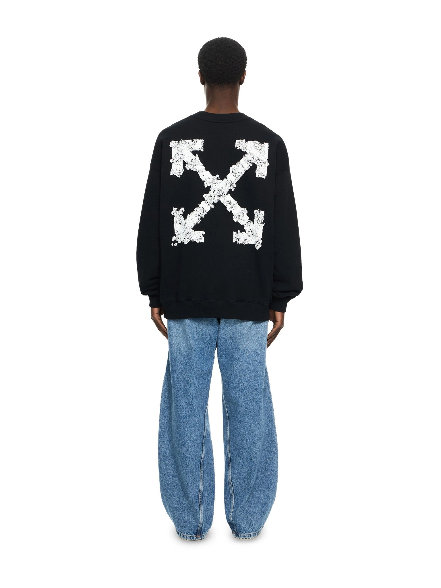 OFF WHITE HERALDIC CREWNECK BLACK ARROW