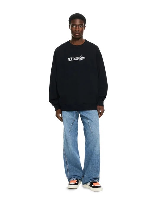 OFF WHITE HERALDIC CREWNECK BLACK ARROW