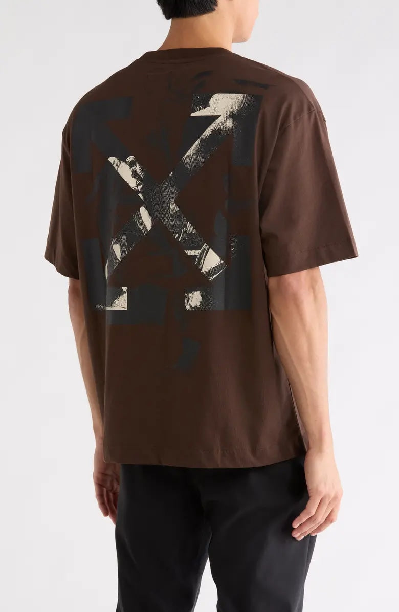 OFF-WHITE MARTYRDOM ARROW SKATE BROWN T-SHIRT