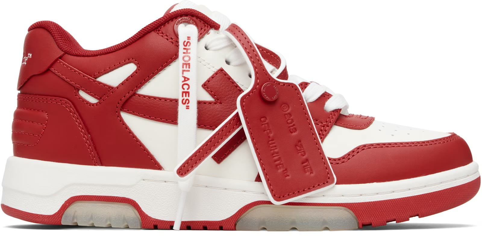 OFF WHITE OUT OF OFFICE RED & WHITE CALF LEATHER 
