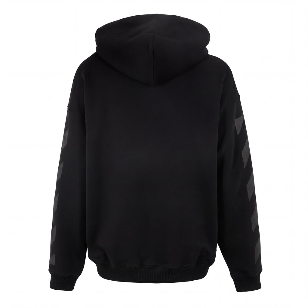 Sudadera con capucha negra The Hype Company con estampado de rayas diagonales grises en las mangas