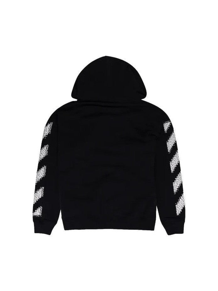 OFF WHITE PIXEL DIAG BLACK HOODIE