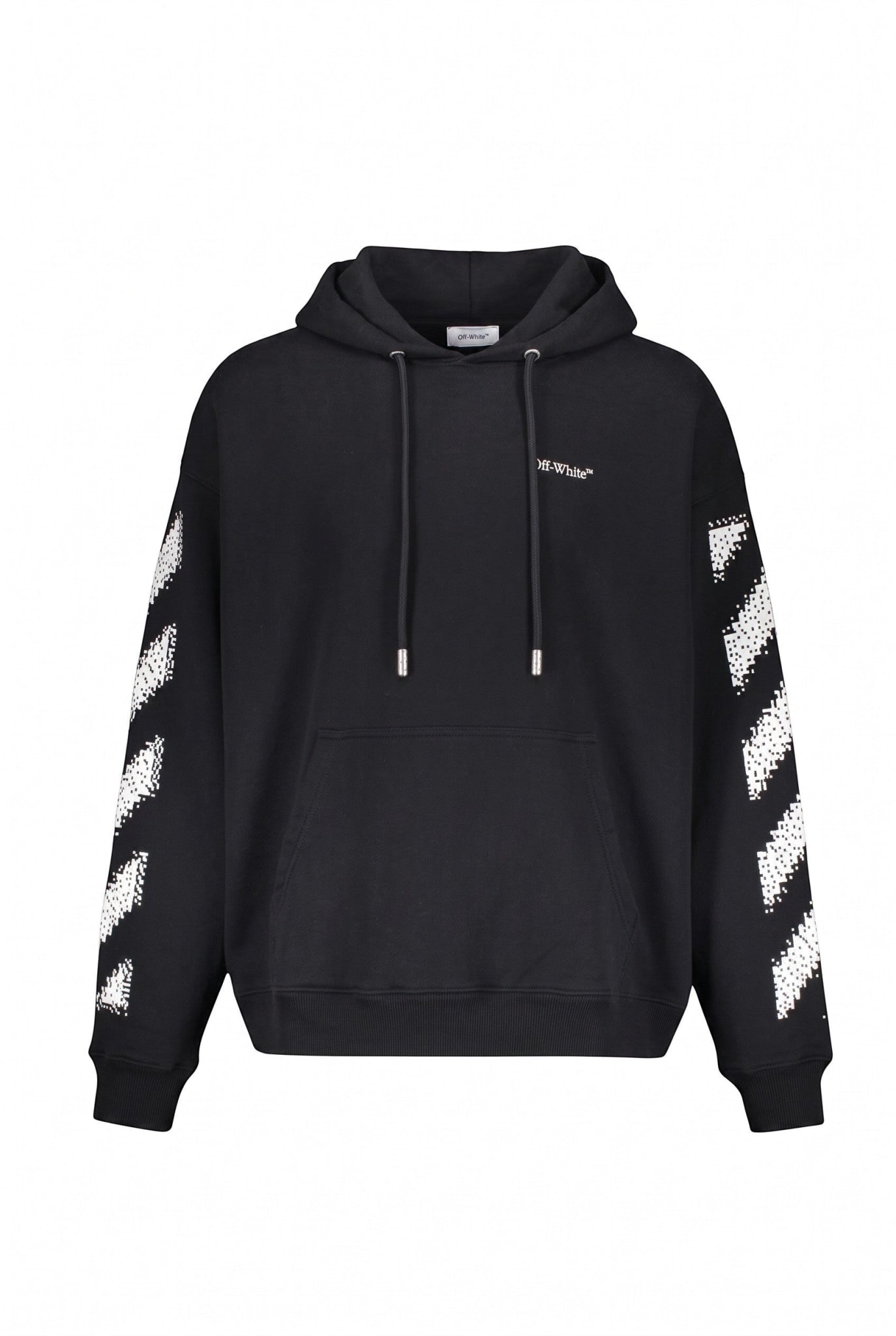 OFF WHITE PIXEL DIAGONAL SKATE HOODIE BLACK