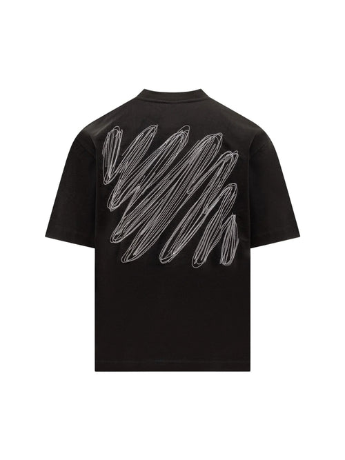 OFF WHITE SCRIBBLE DIAG T SHIRT BLACK