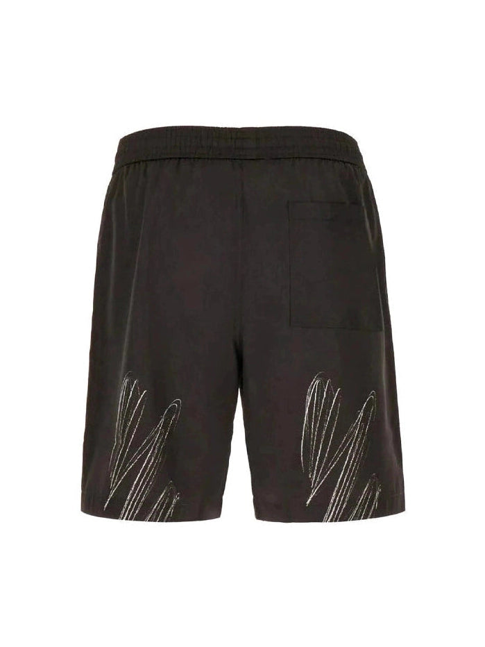OFF WHITE SCRIBBLE DIAGS SWIM SHORTS BLACK OFF-WHITE The Hype Company