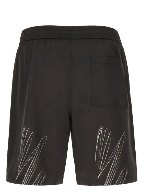 OFF WHITE SCRIBBLE DIAGS SWIM SHORTS BLACK