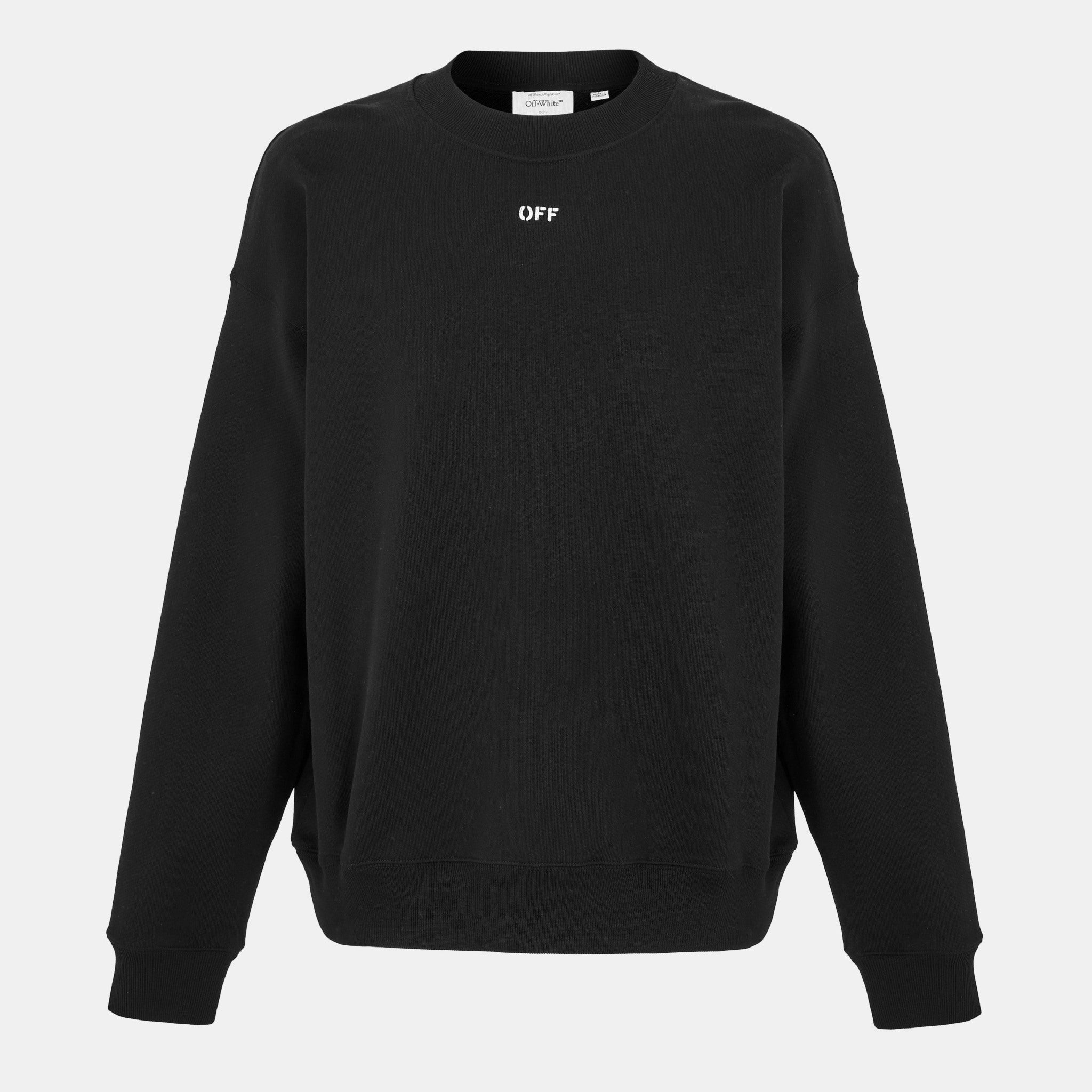 OFF WHITE STITCH ARROW CREWNECK BLACK