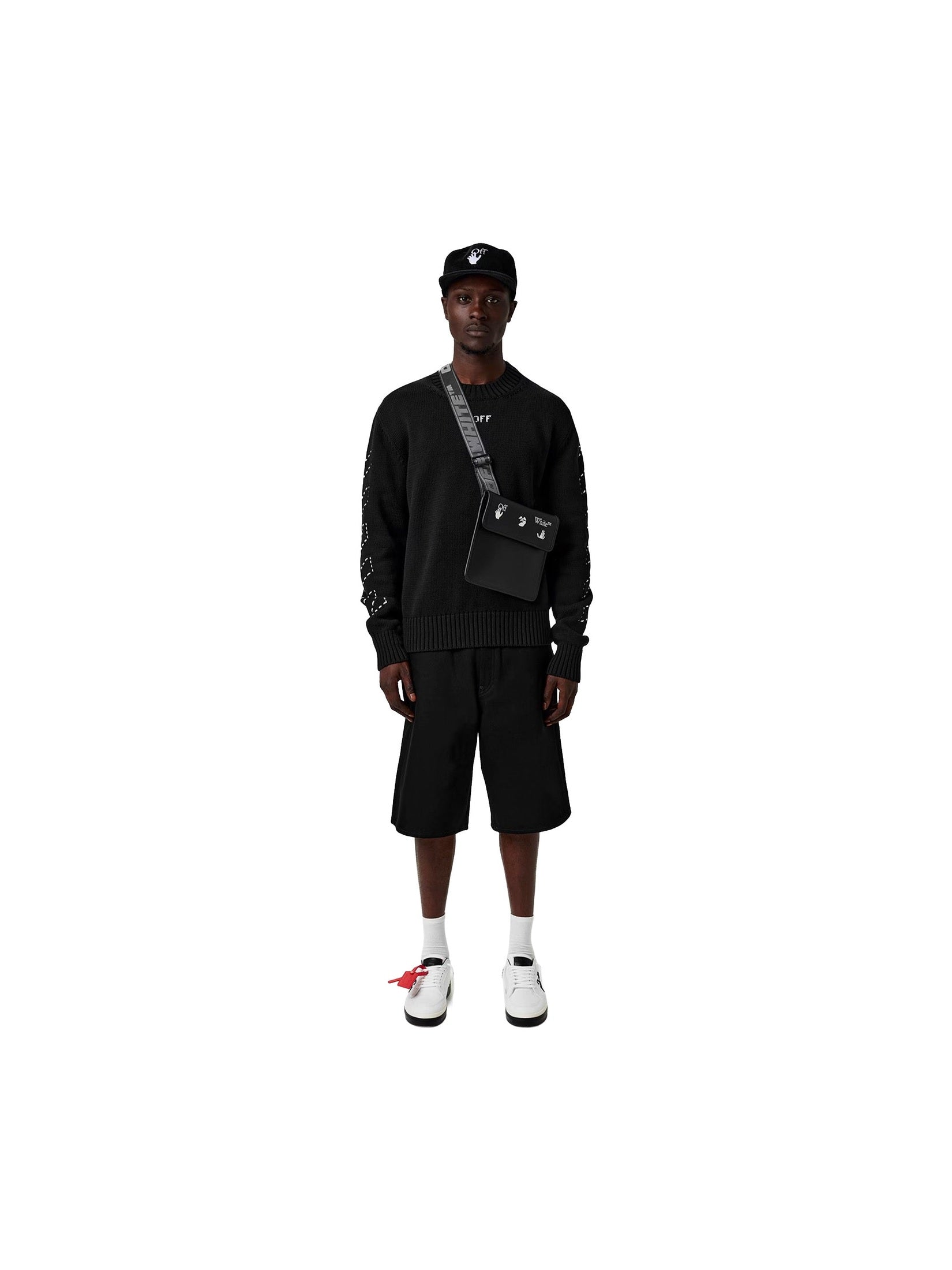 OFF WHITE STITCH ARROW KNIT SWEATER OFF LOGO BLACK OFF-WHITE The Hype Company