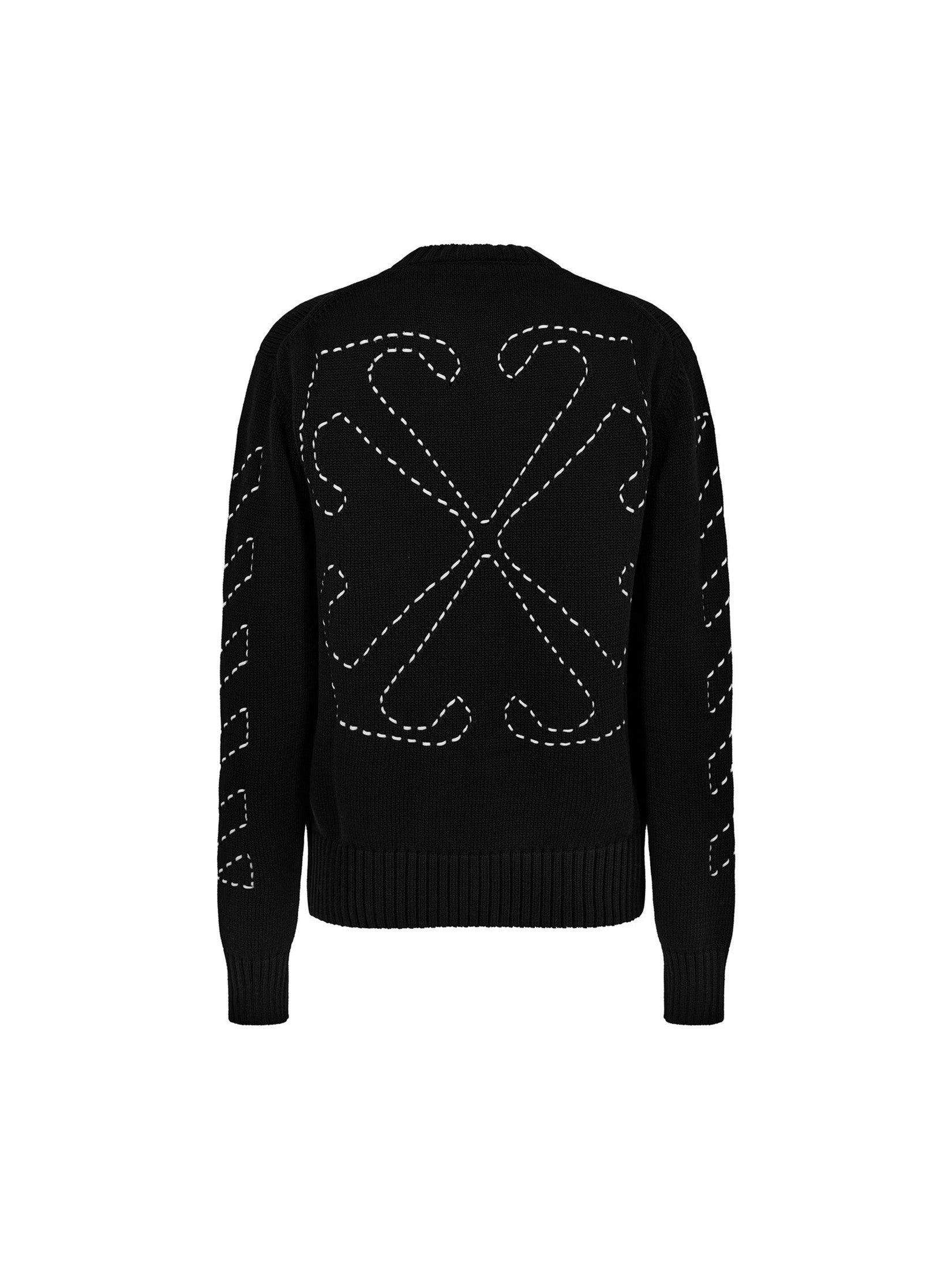 OFF WHITE STITCH ARROW KNIT SWEATER OFF LOGO BLACK OFF-WHITE The Hype Company