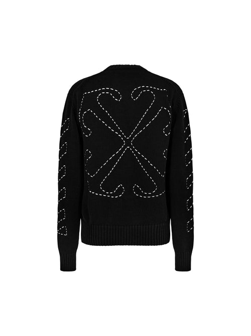 OFF WHITE STITCH ARROW KNIT SWEATER OFF LOGO BLACK OFF-WHITE The Hype Company