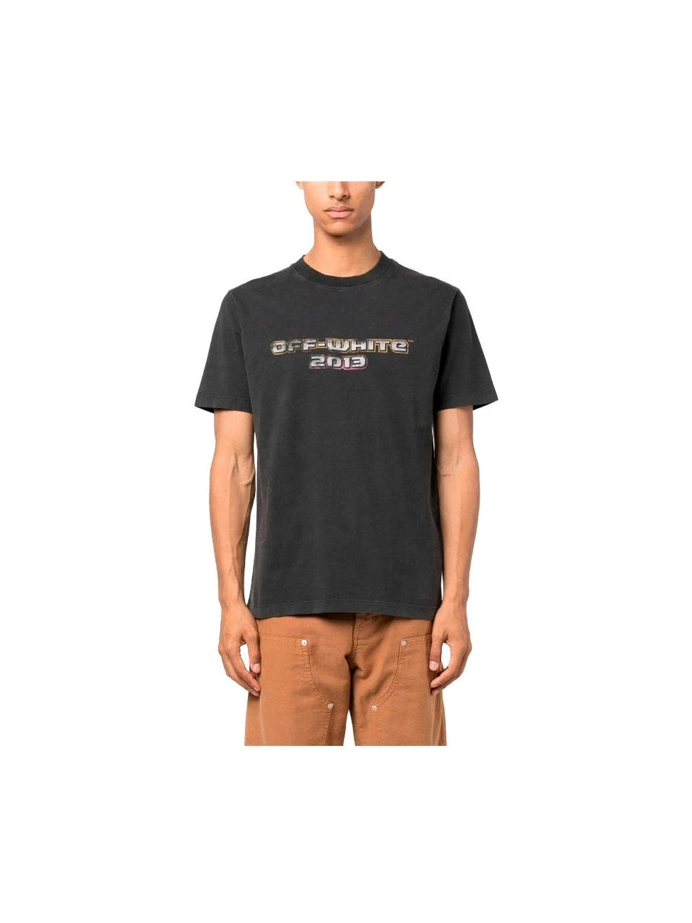 OFF WHITE VINTAGE 2013 LOGO PRINT COTTON BLACK T SHIRT OFF-WHITE The Hype Company