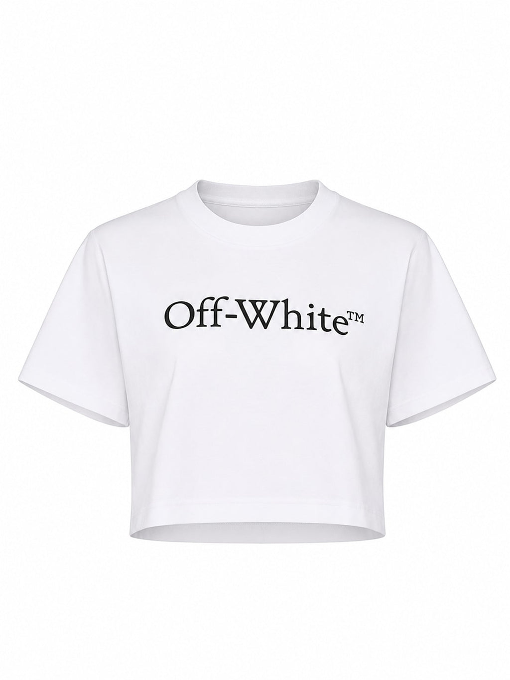 OFF-WHITE WHITE BIG LOGO BOOKISH CROP T-SHIRT