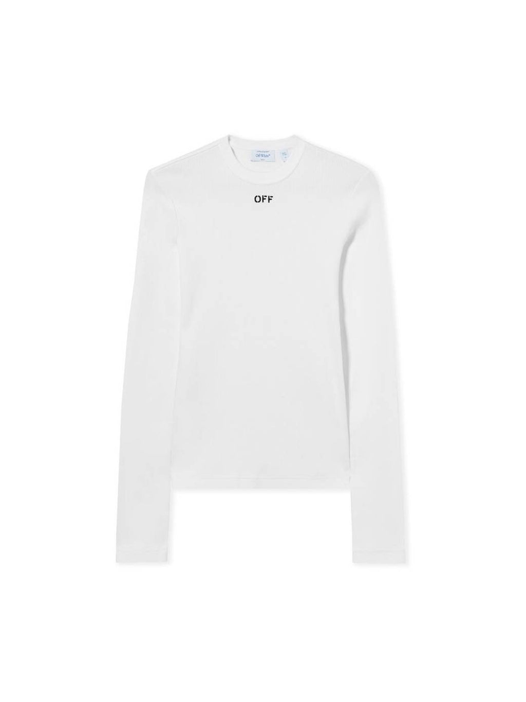 OFF-WHITE WHITE 'OFF' STAMP RIB LONG SLEEVE CREW T-SHIRT
