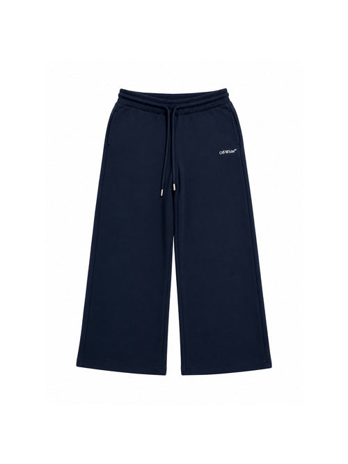 OFF WHITE WIDE LEG SWEATPANTS INDIGO DIAGS FLOWERS