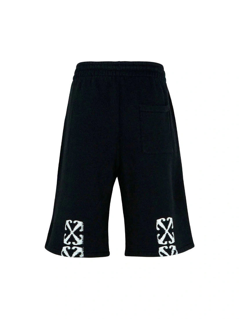 OFF WHITE WINDY ARROW BLACK COTTON BERMUDA SHORT BLACK OFF-WHITE The Hype Company