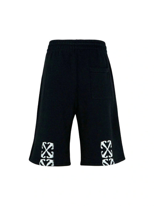 OFF WHITE WINDY ARROW BLACK COTTON BERMUDA SHORT BLACK OFF-WHITE The Hype Company