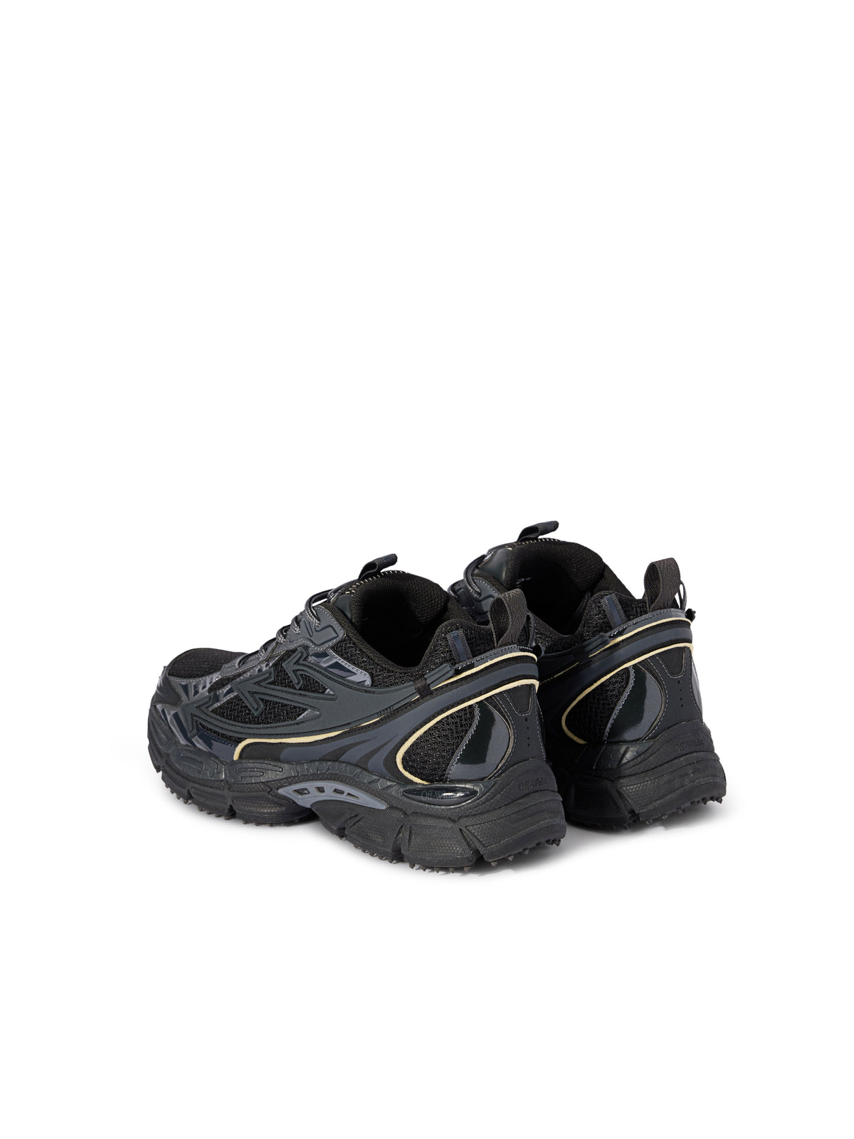 OFF-WHITE BE RIGHT BACK SNEAKERS BLACK/BLACK — vista 5