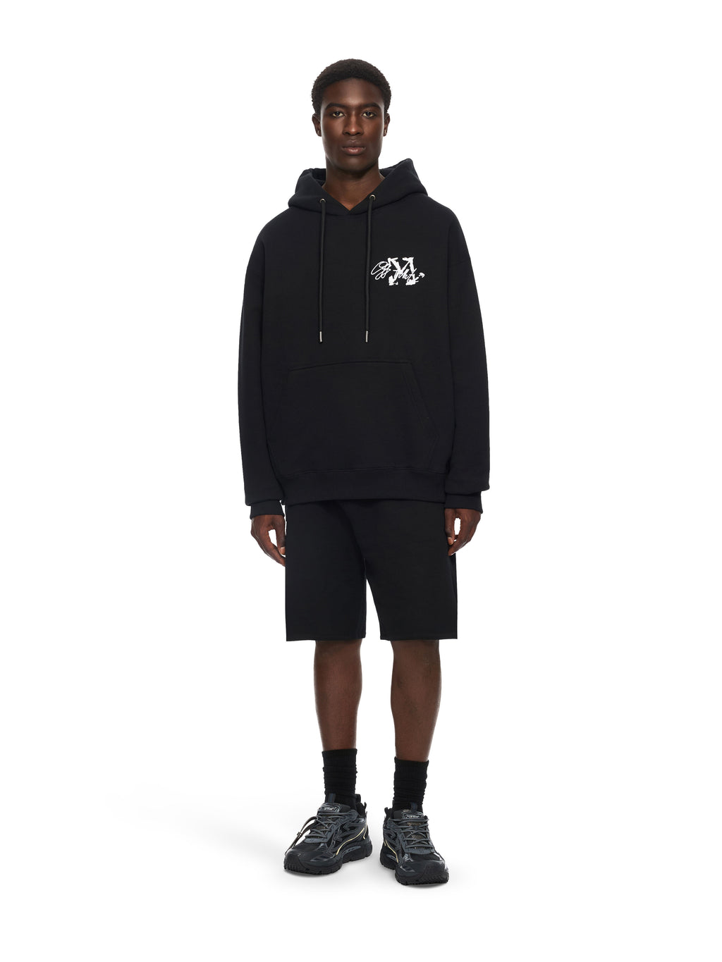 OFF-WHITE BE RIGHT BACK SNEAKERS BLACK/BLACK — vista 7