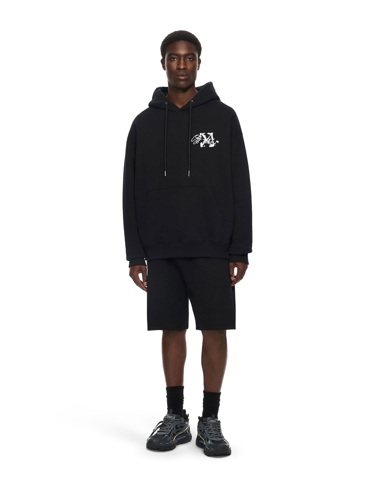 OFF-WHITE BE RIGHT BACK SNEAKERS BLACK/BLACK — vista 7