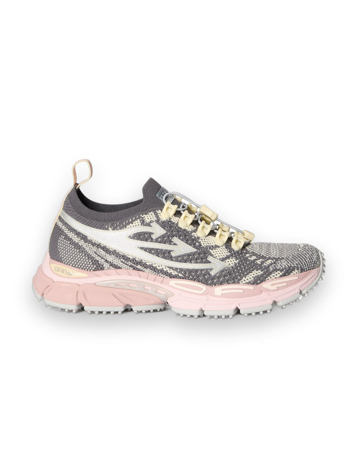 OFF-WHITE BE RIGHT BACK KNIT SNEAKERS DARK GREY - PINK