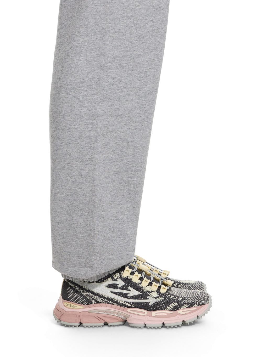 OFF-WHITE BE RIGHT BACK KNIT SNEAKERS DARK GREY - PINK — vista 2