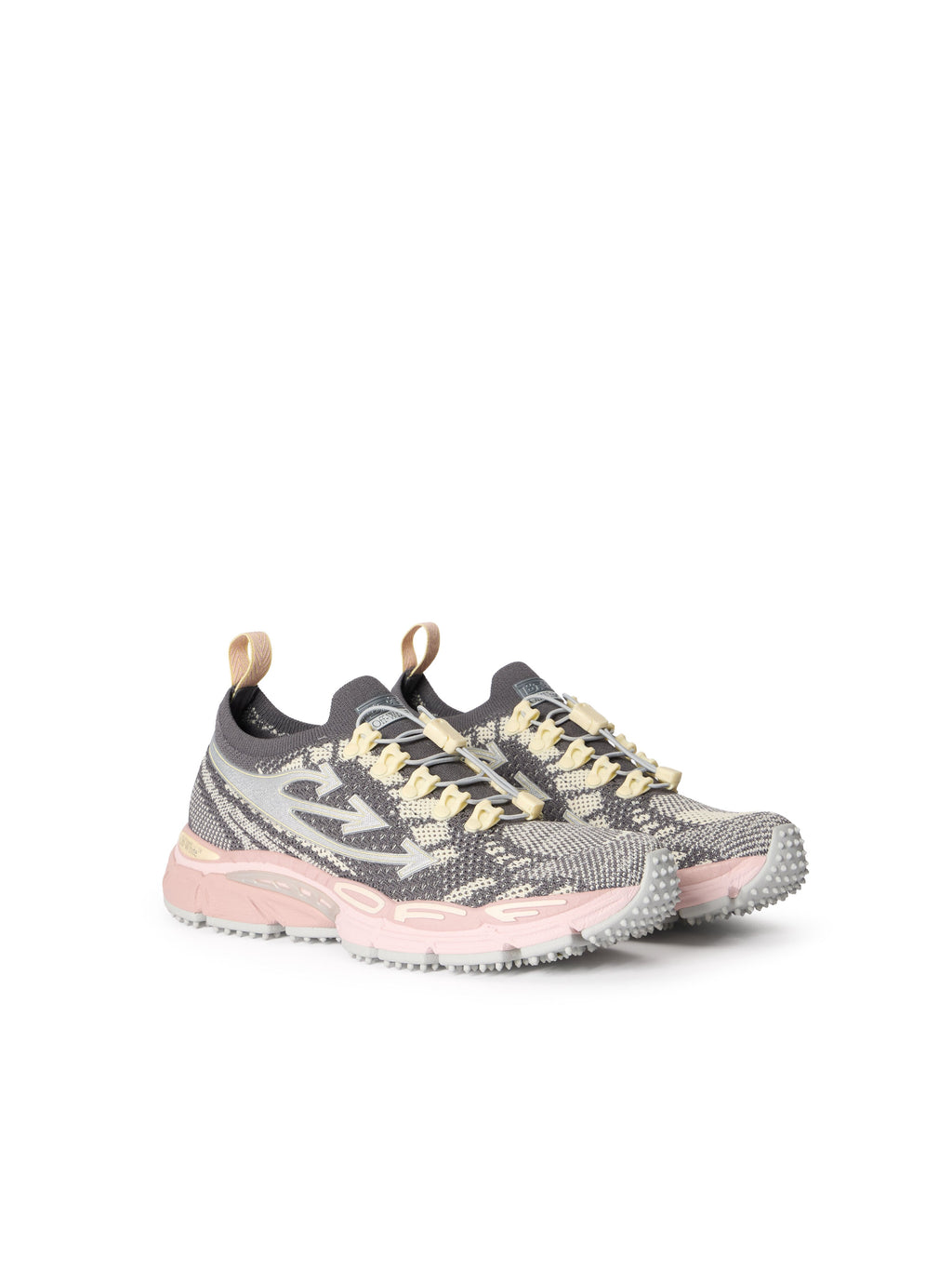 OFF-WHITE BE RIGHT BACK KNIT SNEAKERS DARK GREY - PINK — vista 3