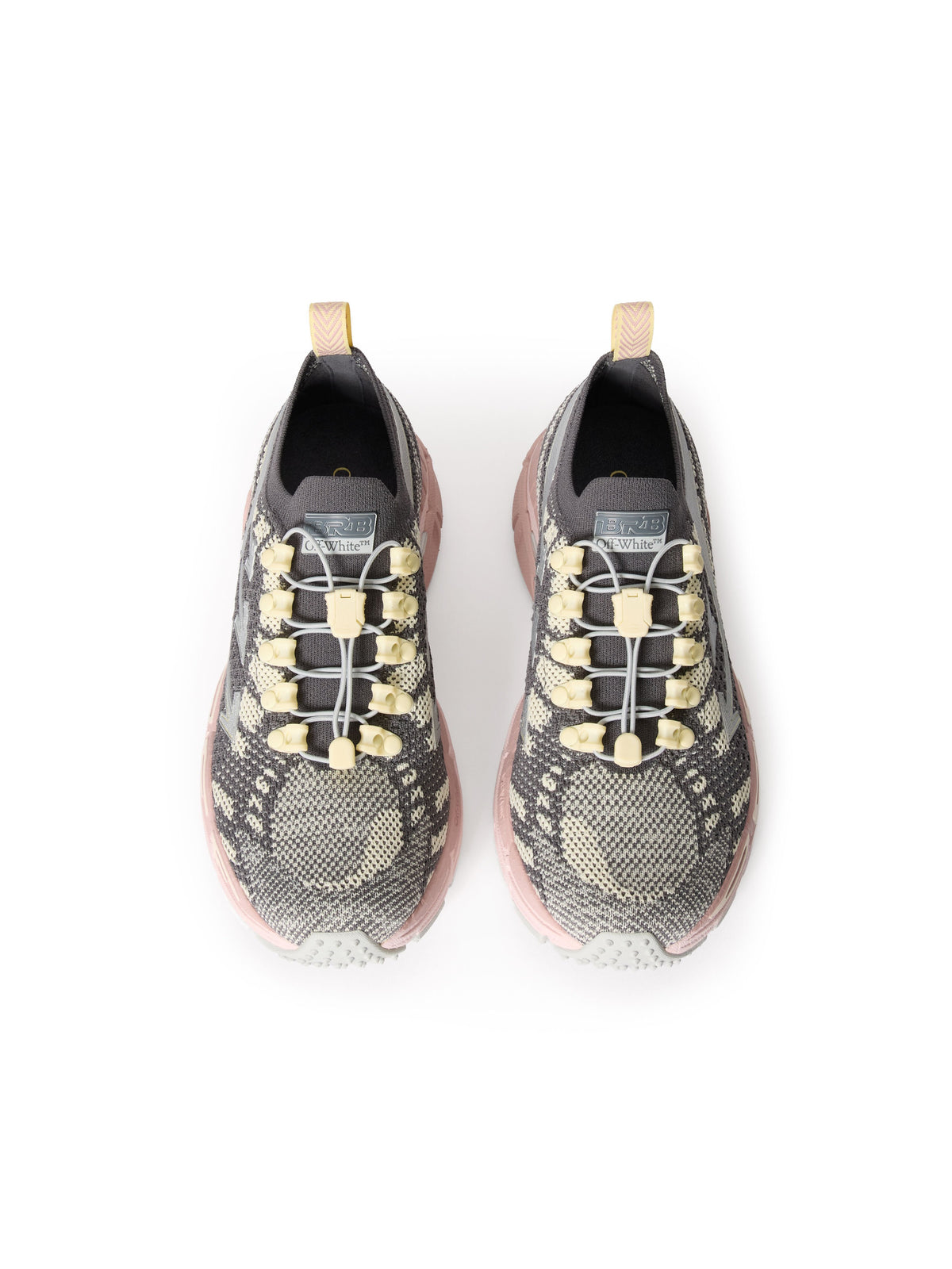 OFF-WHITE BE RIGHT BACK KNIT SNEAKERS DARK GREY - PINK — vista 4