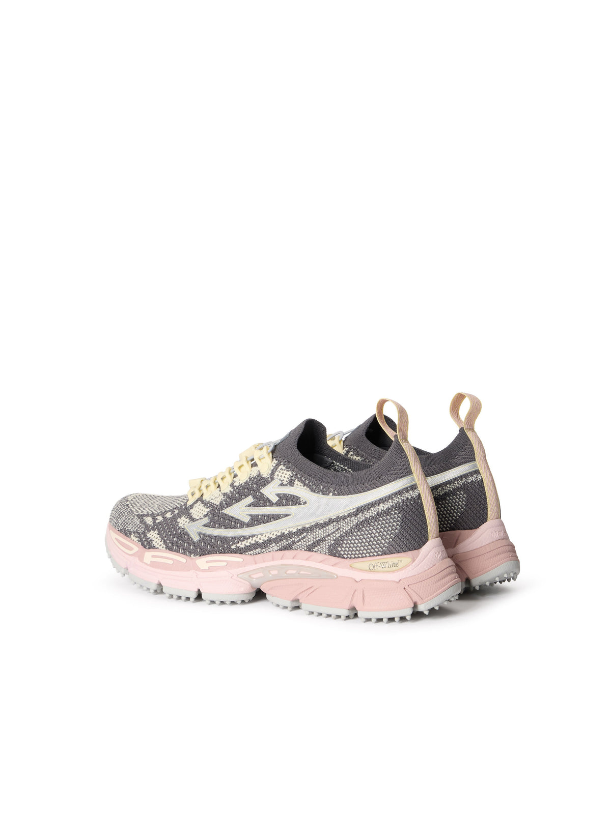 OFF-WHITE BE RIGHT BACK KNIT SNEAKERS DARK GREY - PINK — vista 5